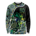 Honouring 50 Year Of NAIDOC Long Sleeve Shirt Honouring The Next Generation Green Aboriginal Art