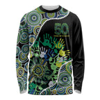 Honouring 50 Year Of NAIDOC Long Sleeve Shirt Honouring The Next Generation Green Aboriginal Art