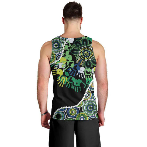 Honouring 50 Year Of NAIDOC Men Tank Top Honouring The Next Generation Green Aboriginal Art