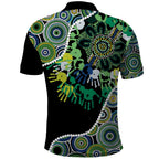 Honouring 50 Year Of NAIDOC Polo Shirt Honouring The Next Generation Green Aboriginal Art