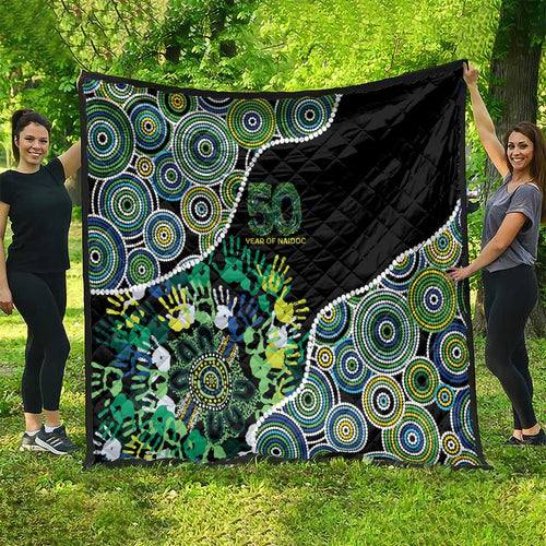 Honouring 50 Year Of NAIDOC Quilt Honouring The Next Generation Green Aboriginal Art