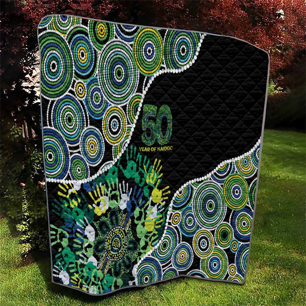 Honouring 50 Year Of NAIDOC Quilt Honouring The Next Generation Green Aboriginal Art