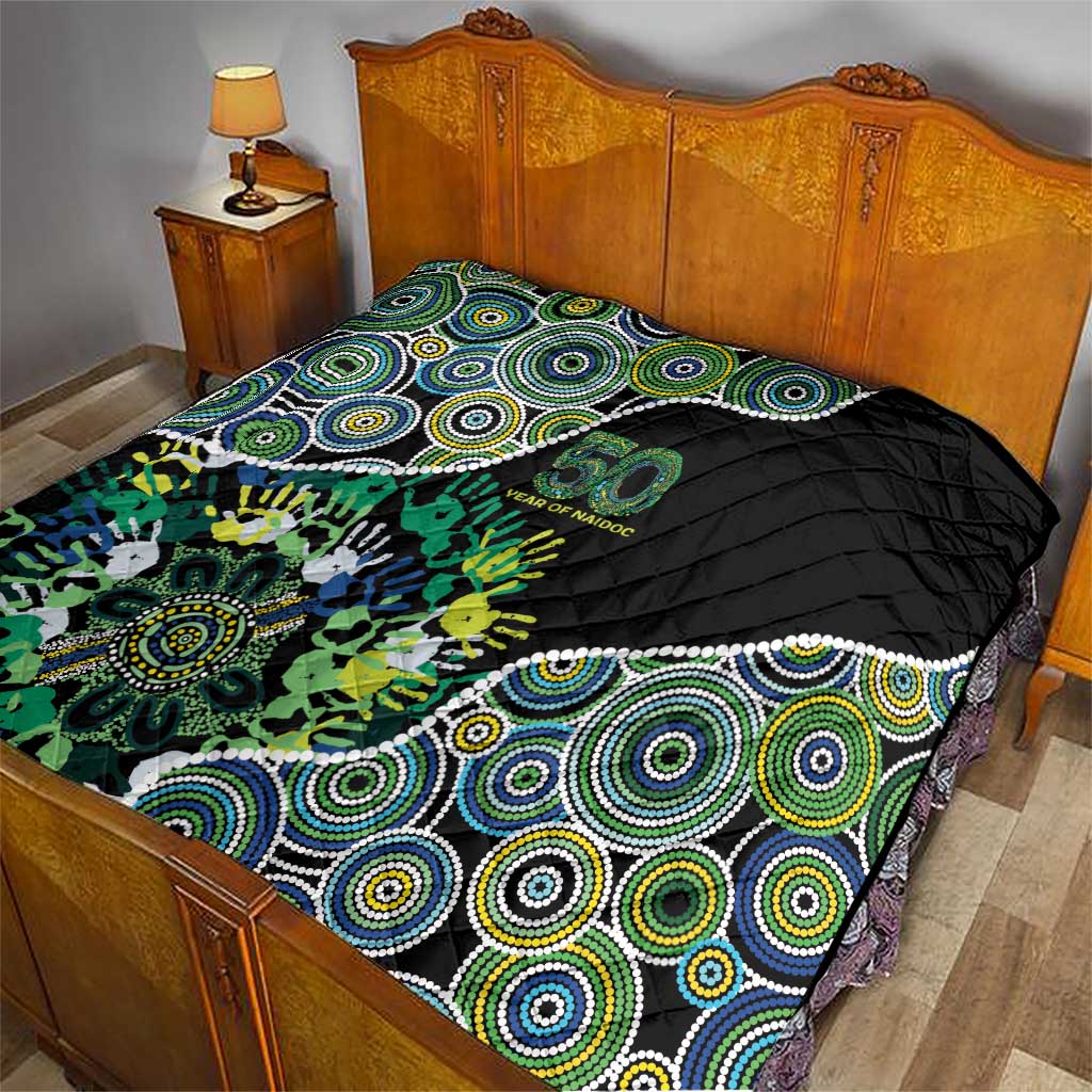 Honouring 50 Year Of NAIDOC Quilt Honouring The Next Generation Green Aboriginal Art