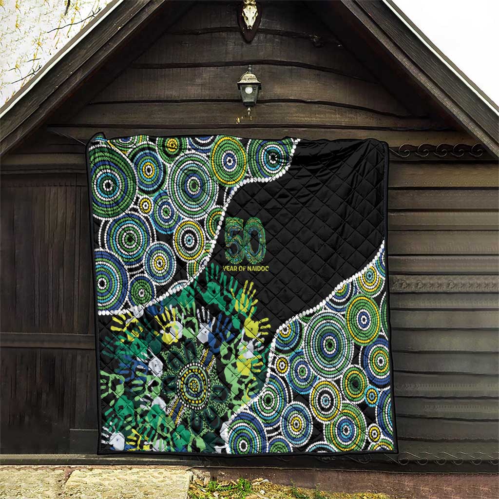 Honouring 50 Year Of NAIDOC Quilt Honouring The Next Generation Green Aboriginal Art