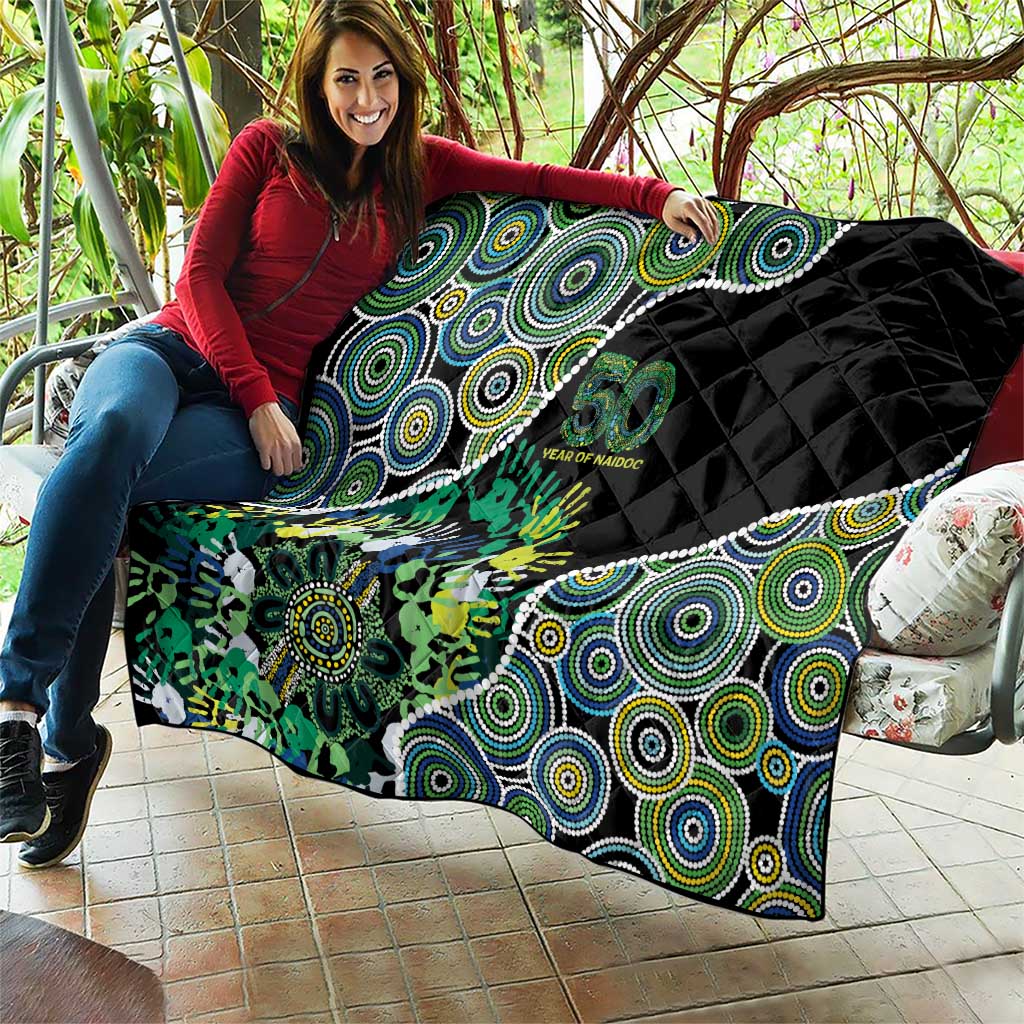 Honouring 50 Year Of NAIDOC Quilt Honouring The Next Generation Green Aboriginal Art