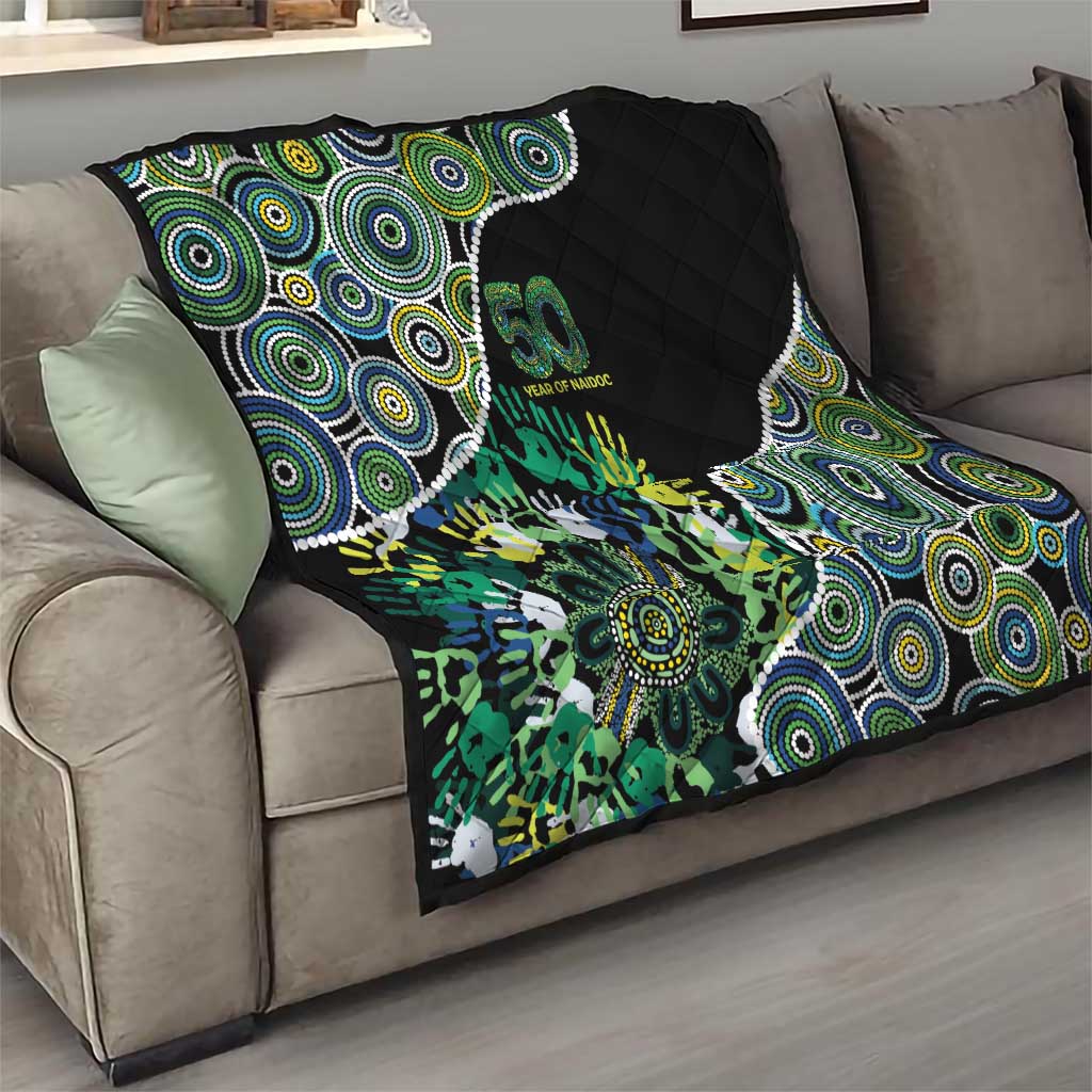 Honouring 50 Year Of NAIDOC Quilt Honouring The Next Generation Green Aboriginal Art