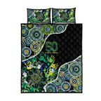 Honouring 50 Year Of NAIDOC Quilt Bed Set Honouring The Next Generation Green Aboriginal Art