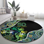 Honouring 50 Year Of NAIDOC Round Carpet Honouring The Next Generation Green Aboriginal Art