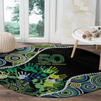 Honouring 50 Year Of NAIDOC Round Carpet Honouring The Next Generation Green Aboriginal Art