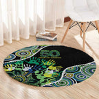 Honouring 50 Year Of NAIDOC Round Carpet Honouring The Next Generation Green Aboriginal Art