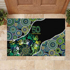 Honouring 50 Year Of NAIDOC Rubber Doormat Honouring The Next Generation Green Aboriginal Art