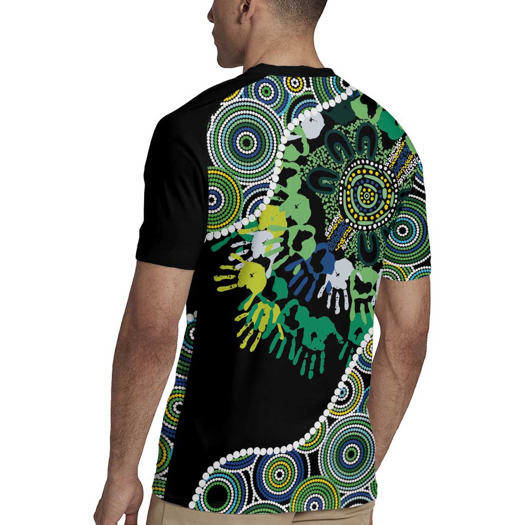 Honouring 50 Year Of NAIDOC Rugby Jersey Honouring The Next Generation Green Aboriginal Art