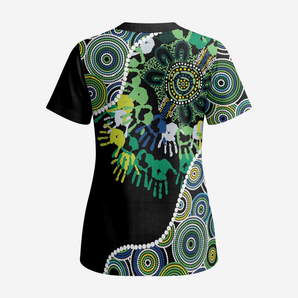Honouring 50 Year Of NAIDOC Scrub Top Honouring The Next Generation Green Aboriginal Art - Aussie Hoodie