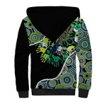 Honouring 50 Year Of NAIDOC Sherpa Hoodie Honouring The Next Generation Green Aboriginal Art