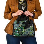 Honouring 50 Year Of NAIDOC Shoulder Handbag Honouring The Next Generation Green Aboriginal Art