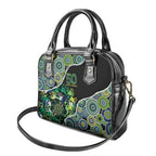 Honouring 50 Year Of NAIDOC Shoulder Handbag Honouring The Next Generation Green Aboriginal Art