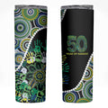 Honouring 50 Year Of NAIDOC Skinny Tumbler Honouring The Next Generation Green Aboriginal Art