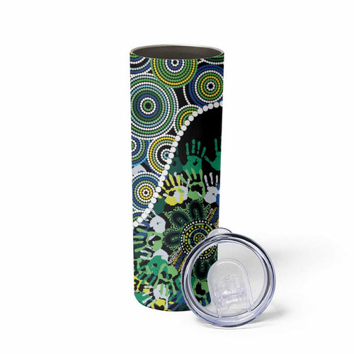 Honouring 50 Year Of NAIDOC Skinny Tumbler Honouring The Next Generation Green Aboriginal Art