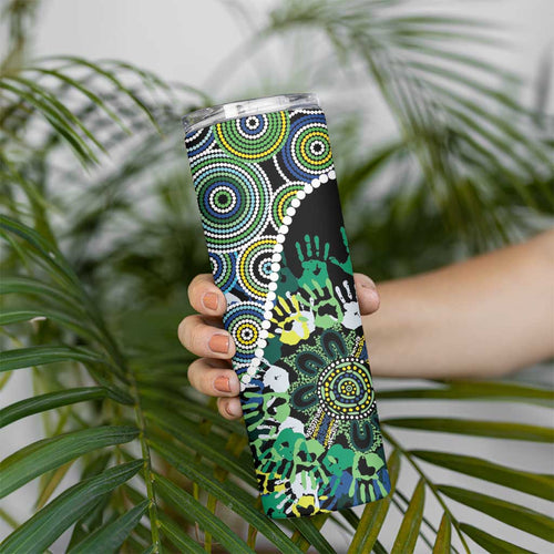 Honouring 50 Year Of NAIDOC Skinny Tumbler Honouring The Next Generation Green Aboriginal Art
