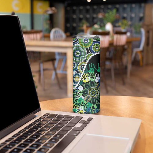 Honouring 50 Year Of NAIDOC Skinny Tumbler Honouring The Next Generation Green Aboriginal Art