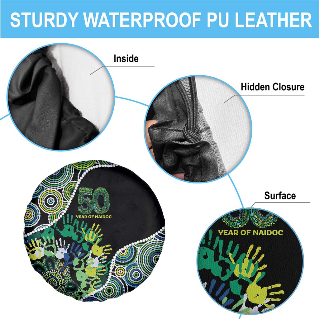 Honouring 50 Year Of NAIDOC Spare Tire Cover Honouring The Next Generation Green Aboriginal Art