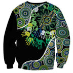 Honouring 50 Year Of NAIDOC Sweatshirt Honouring The Next Generation Green Aboriginal Art