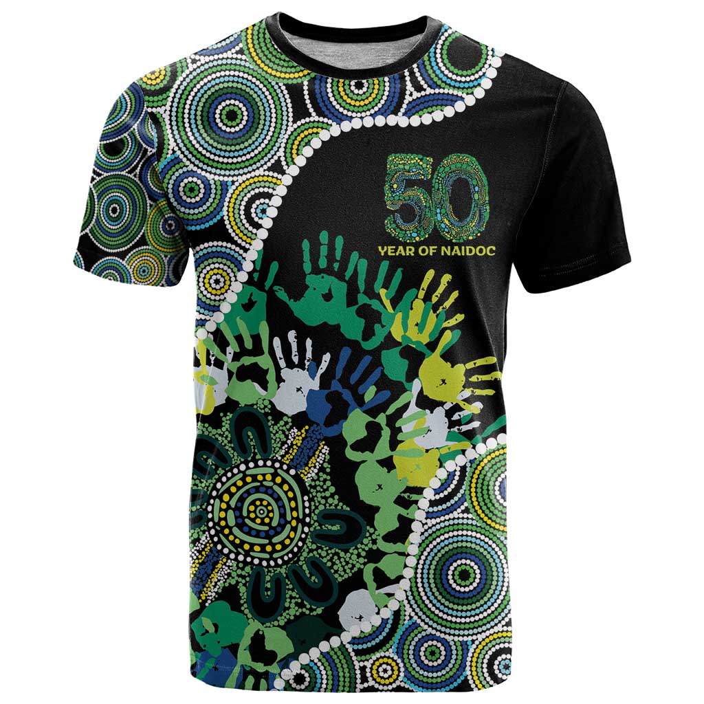 Honouring 50 Year Of NAIDOC T Shirt Honouring The Next Generation Green Aboriginal Art