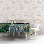 Honouring 50 Year Of NAIDOC Tablecloth Honouring The Next Generation Green Aboriginal Art