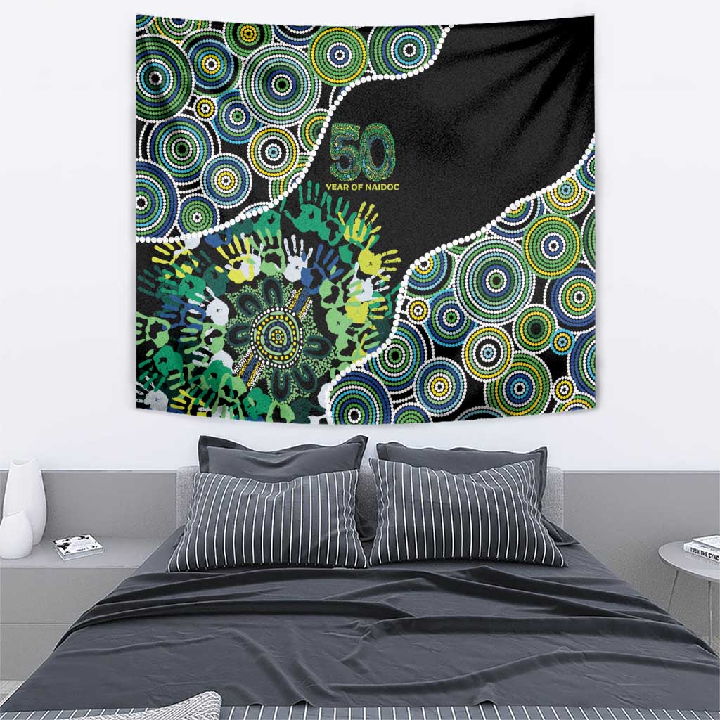 Honouring 50 Year Of NAIDOC Tapestry Honouring The Next Generation Green Aboriginal Art