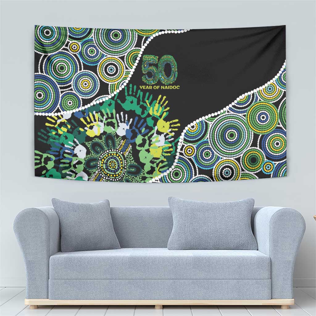 Honouring 50 Year Of NAIDOC Tapestry Honouring The Next Generation Green Aboriginal Art