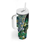 Honouring 50 Year Of NAIDOC Tumbler With Handle Honouring The Next Generation Green Aboriginal Art
