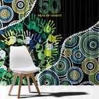 Honouring 50 Year Of NAIDOC Window Curtain Honouring The Next Generation Green Aboriginal Art