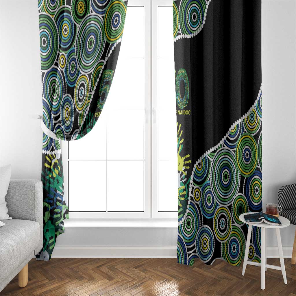 Honouring 50 Year Of NAIDOC Window Curtain Honouring The Next Generation Green Aboriginal Art