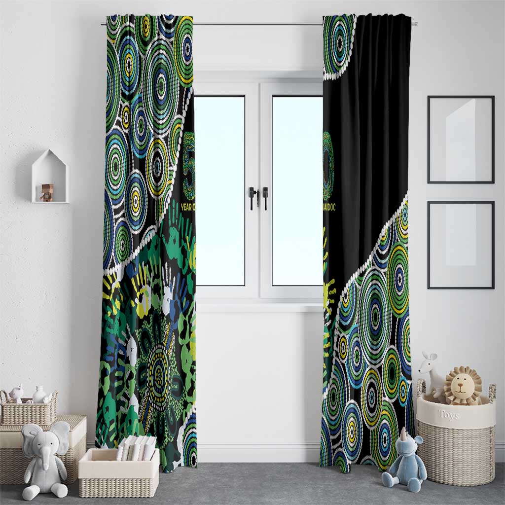 Honouring 50 Year Of NAIDOC Window Curtain Honouring The Next Generation Green Aboriginal Art