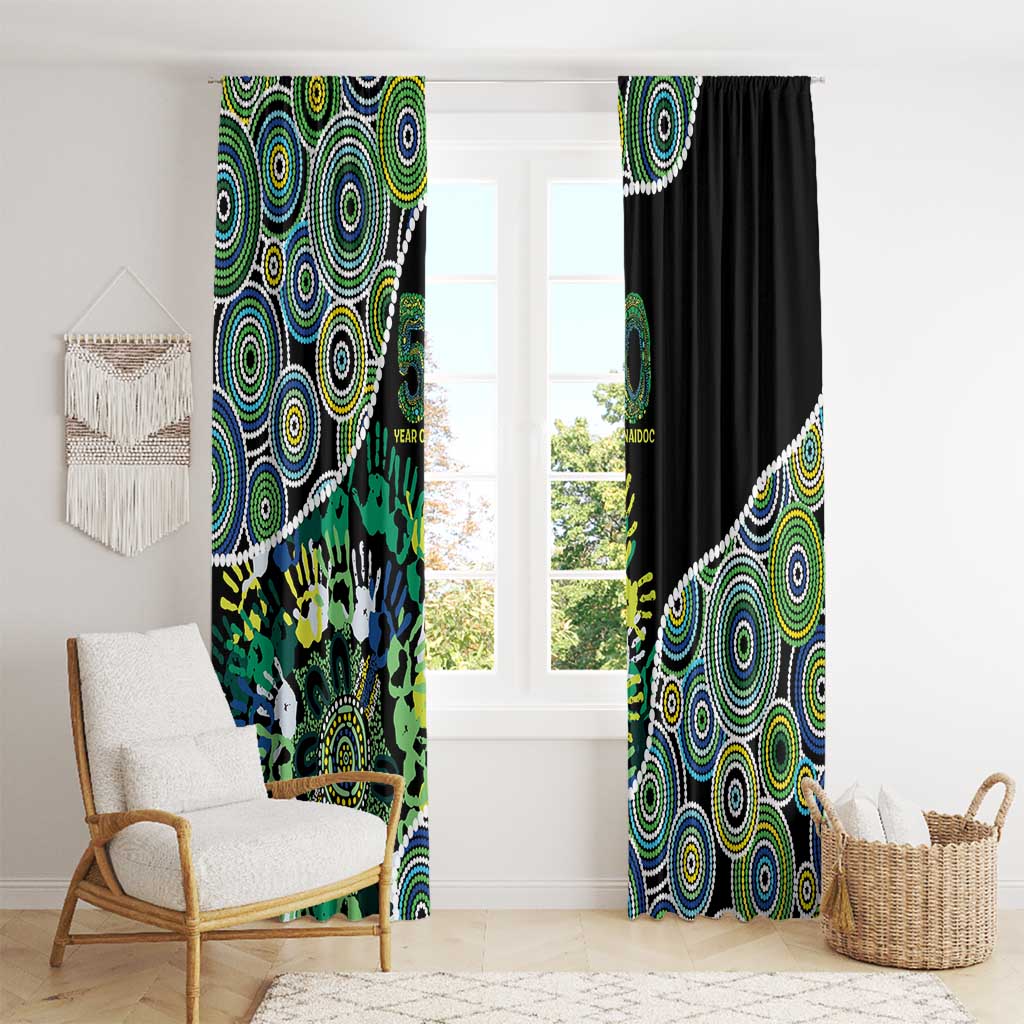 Honouring 50 Year Of NAIDOC Window Curtain Honouring The Next Generation Green Aboriginal Art