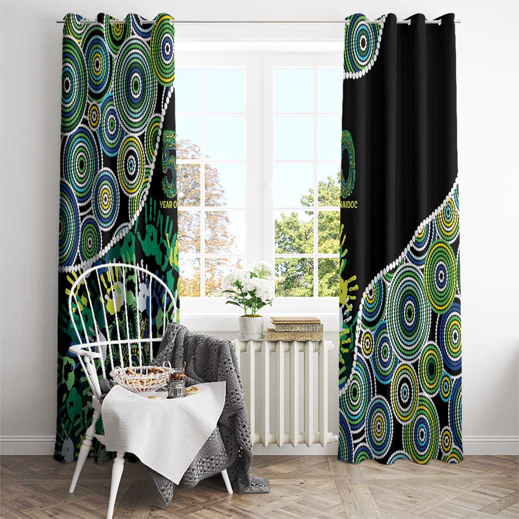 Honouring 50 Year Of NAIDOC Window Curtain Honouring The Next Generation Green Aboriginal Art