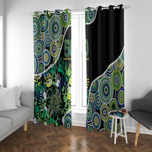 Honouring 50 Year Of NAIDOC Window Curtain Honouring The Next Generation Green Aboriginal Art
