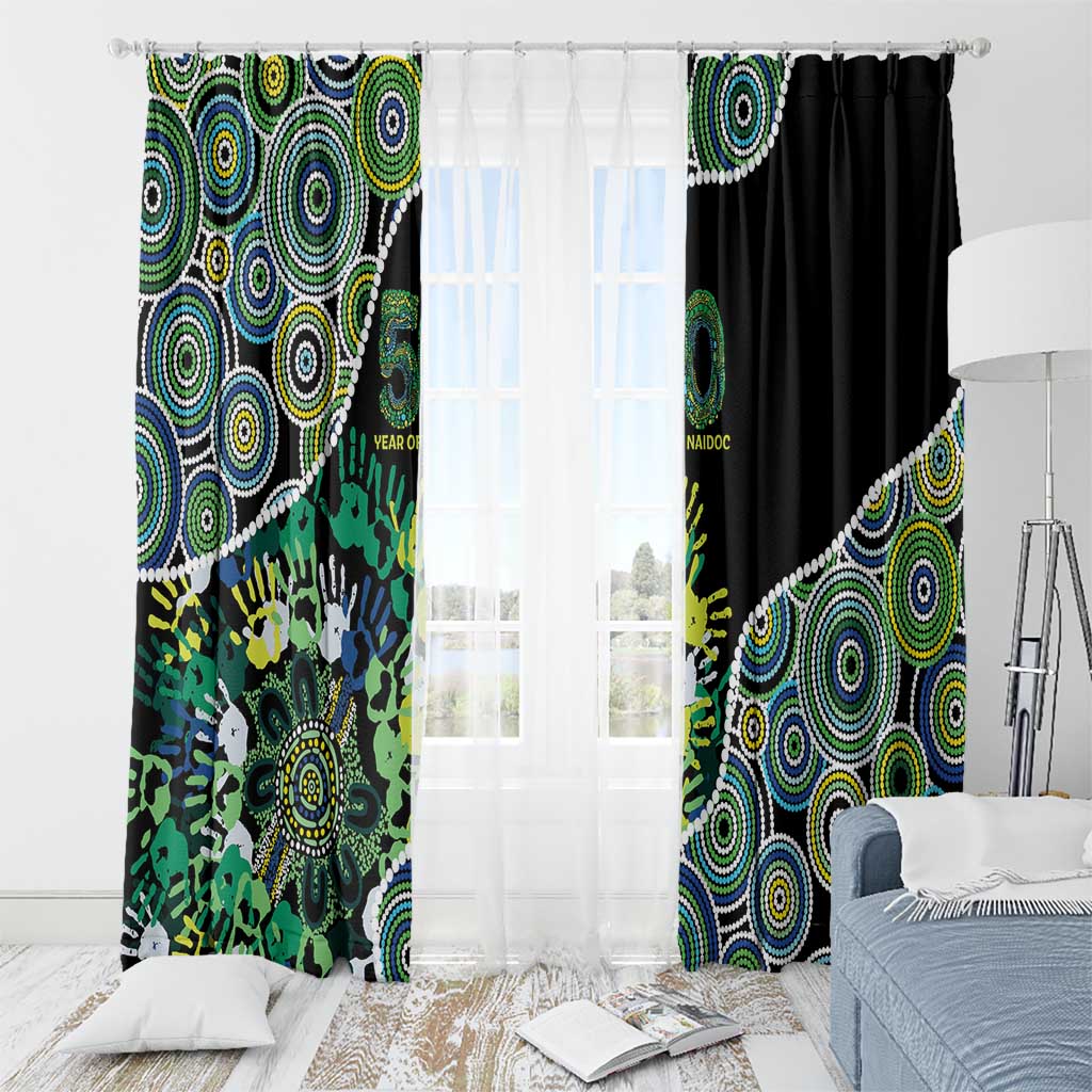 Honouring 50 Year Of NAIDOC Window Curtain Honouring The Next Generation Green Aboriginal Art
