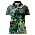 Honouring 50 Year Of NAIDOC Women Polo Shirt Honouring The Next Generation Green Aboriginal Art