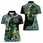 Honouring 50 Year Of NAIDOC Women Polo Shirt Honouring The Next Generation Green Aboriginal Art