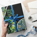 Honouring 50 Year Of NAIDOC Wrapping Paper Honouring The Next Generation Green Aboriginal Art - Aussie Hoodie