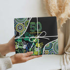 Honouring 50 Year Of NAIDOC Wrapping Paper Honouring The Next Generation Green Aboriginal Art - Aussie Hoodie