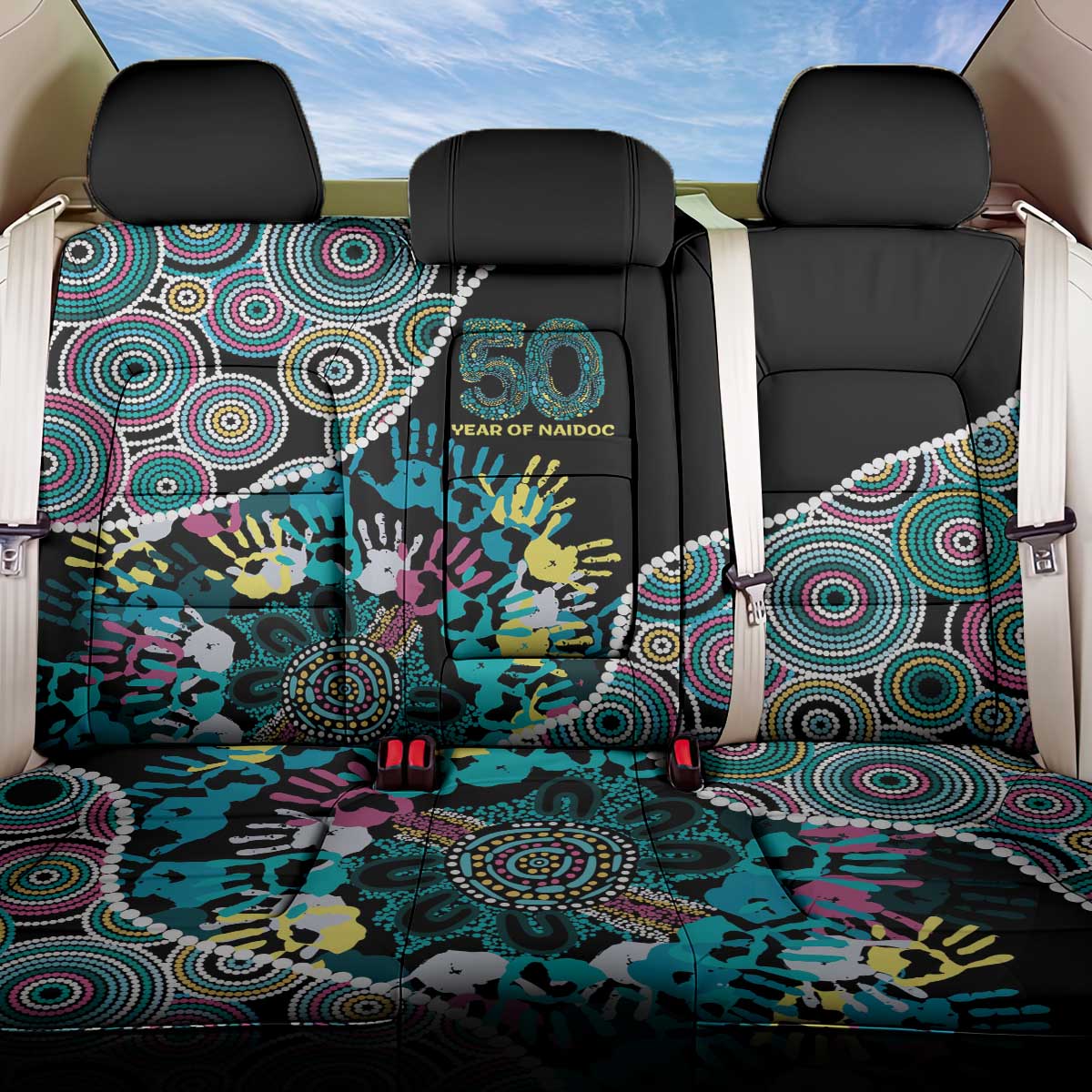 Honouring 50 Year Of NAIDOC Back Car Seat Cover Honouring The Next Generation Pastel Aboriginal Art