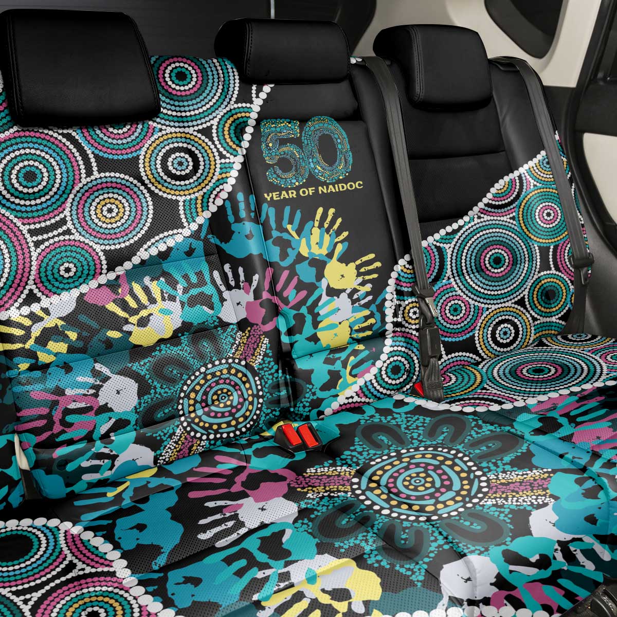 Honouring 50 Year Of NAIDOC Back Car Seat Cover Honouring The Next Generation Pastel Aboriginal Art