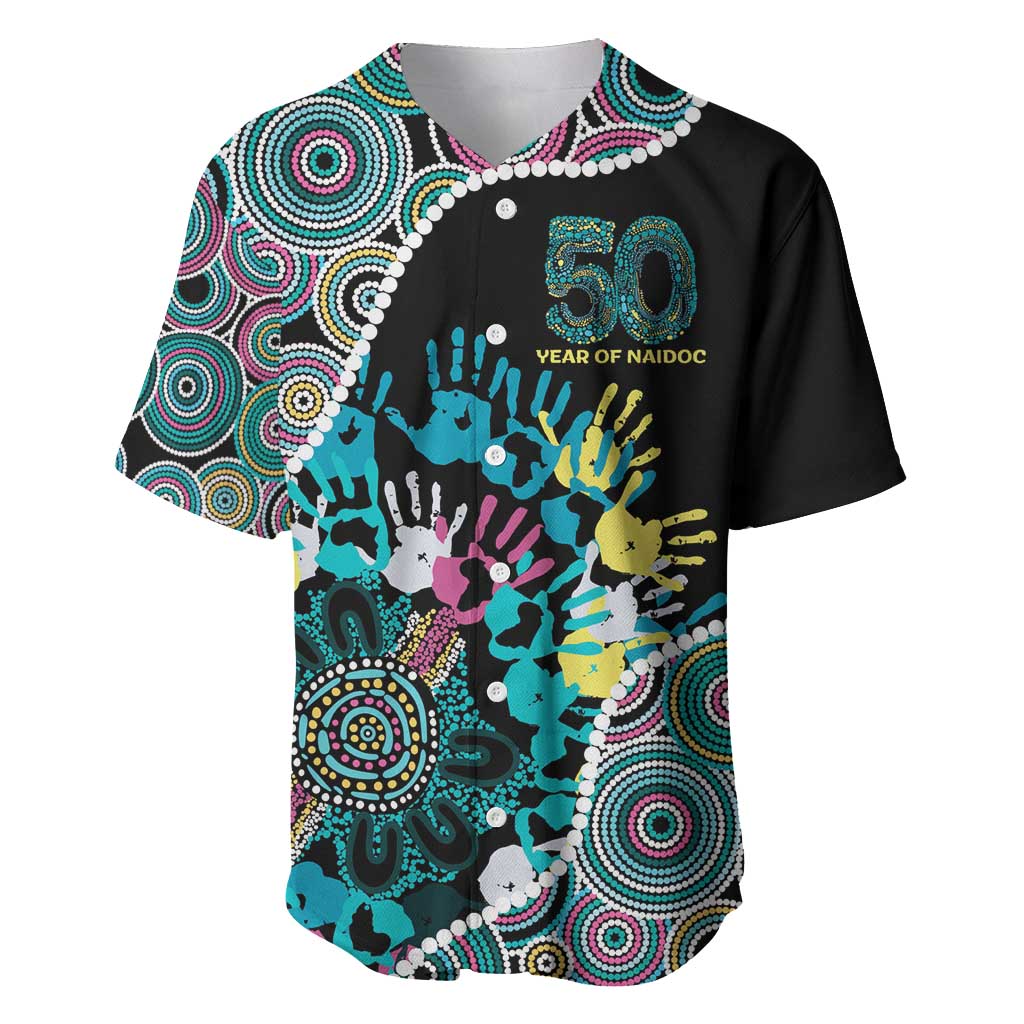 Honouring 50 Year Of NAIDOC Baseball Jersey Honouring The Next Generation Pastel Aboriginal Art