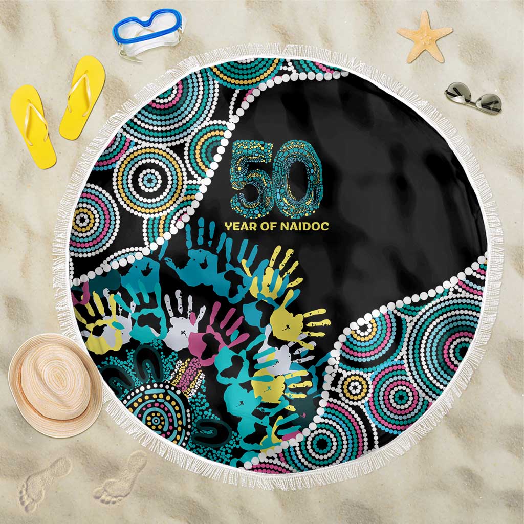 Honouring 50 Year Of NAIDOC Beach Blanket Honouring The Next Generation Pastel Aboriginal Art