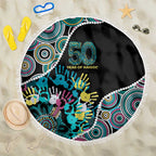 Honouring 50 Year Of NAIDOC Beach Blanket Honouring The Next Generation Pastel Aboriginal Art