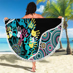 Honouring 50 Year Of NAIDOC Beach Blanket Honouring The Next Generation Pastel Aboriginal Art