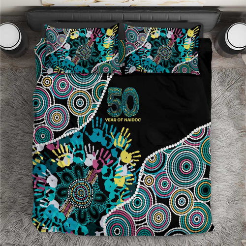 Honouring 50 Year Of NAIDOC Bedding Set Honouring The Next Generation Pastel Aboriginal Art