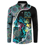 Honouring 50 Year Of NAIDOC Button Sweatshirt Honouring The Next Generation Pastel Aboriginal Art